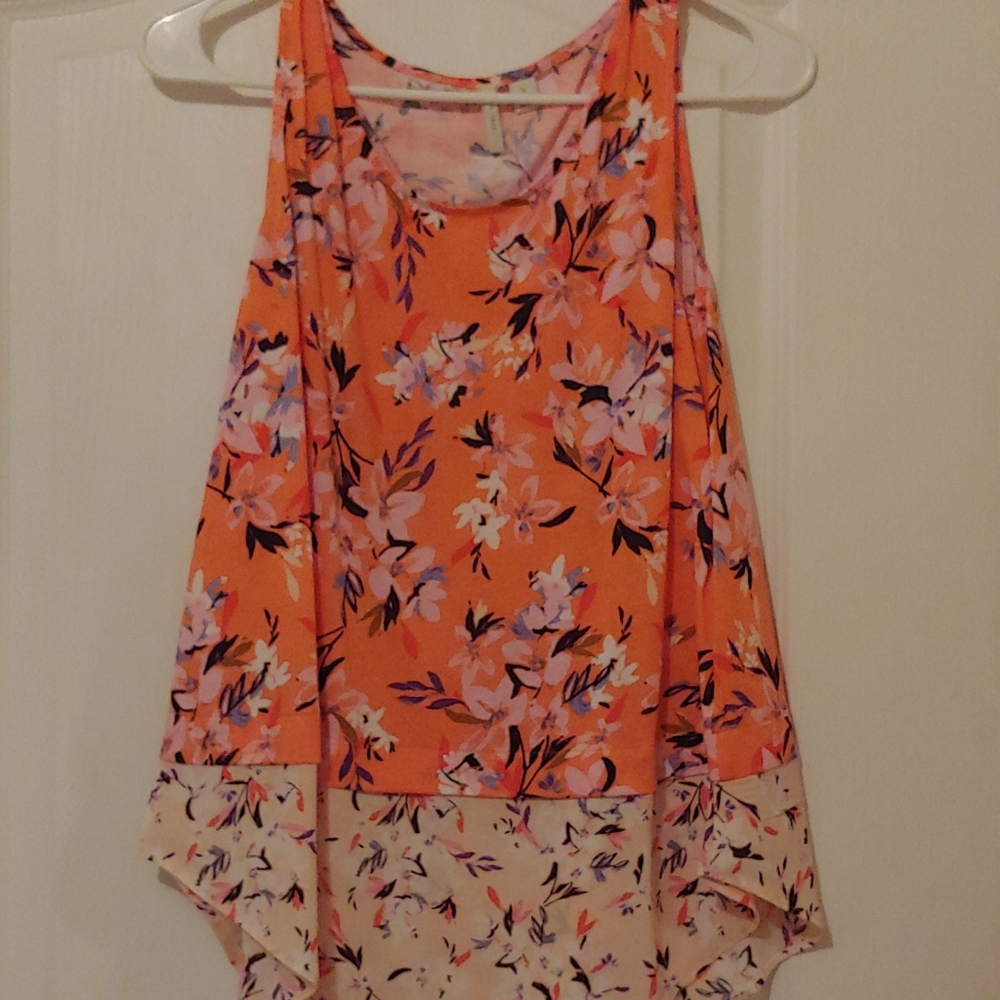 NWOT Cato Size S Tank With Chiffon Trim